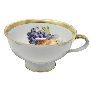 Jaeger Co. Bavaria Footed Teacup Orchard Pear Berries Cup Only VTG MCM